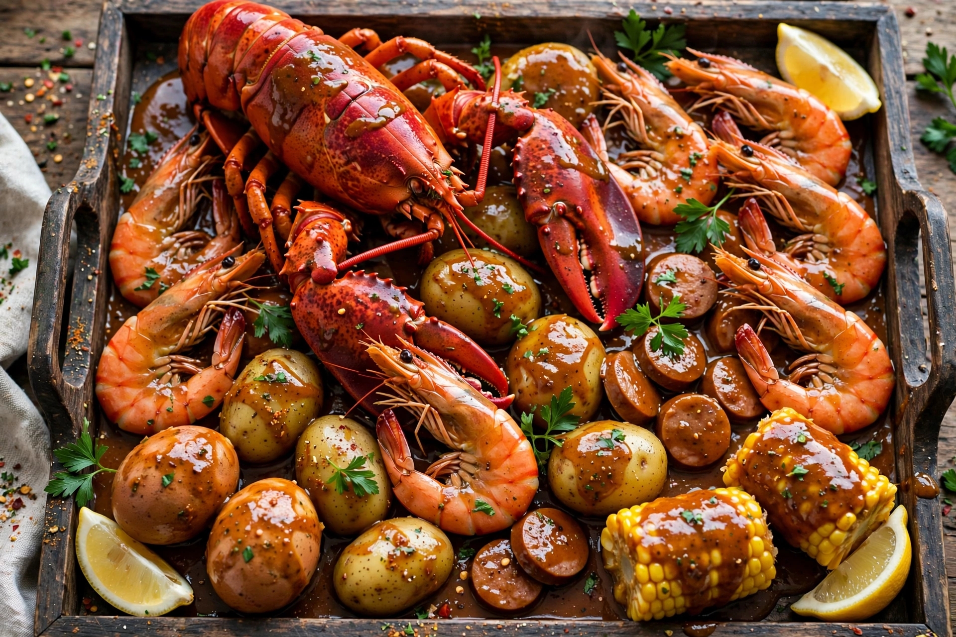Lobster and prawns Boil