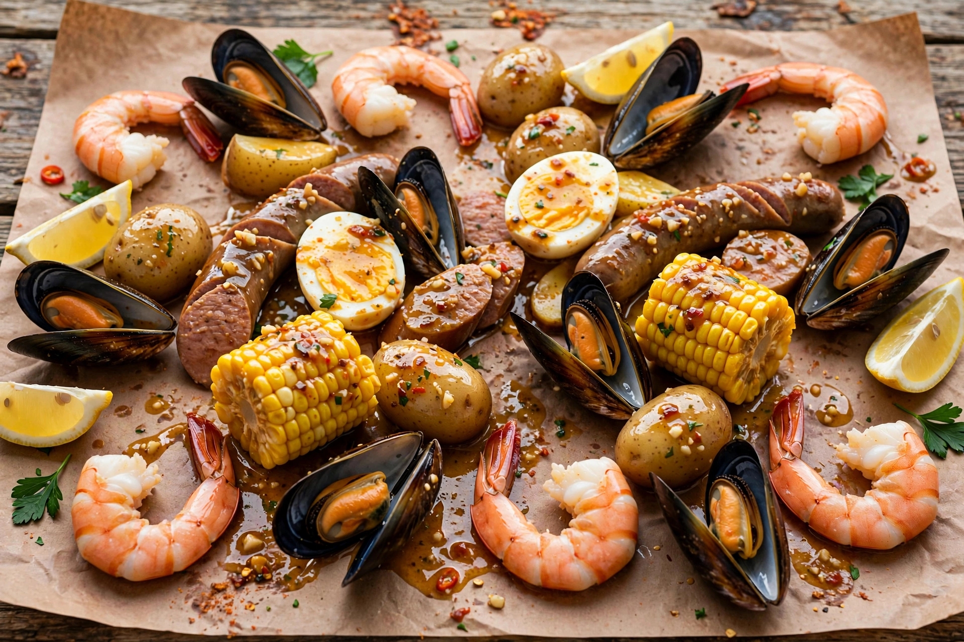 Prawns and Mussels Boil